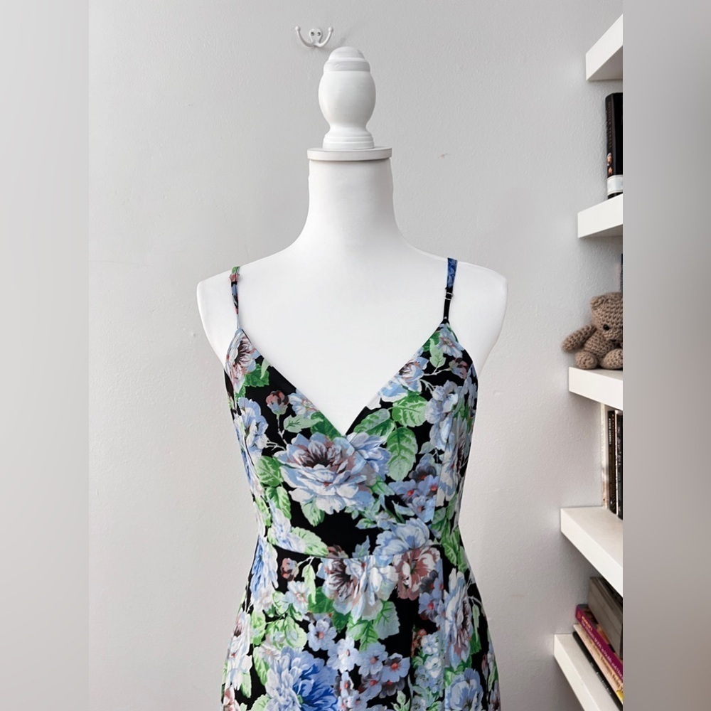 Lulus Effortless Energy Floral Multi Print Asymmetrical Maxi Dress size small - Picture 5 of 13